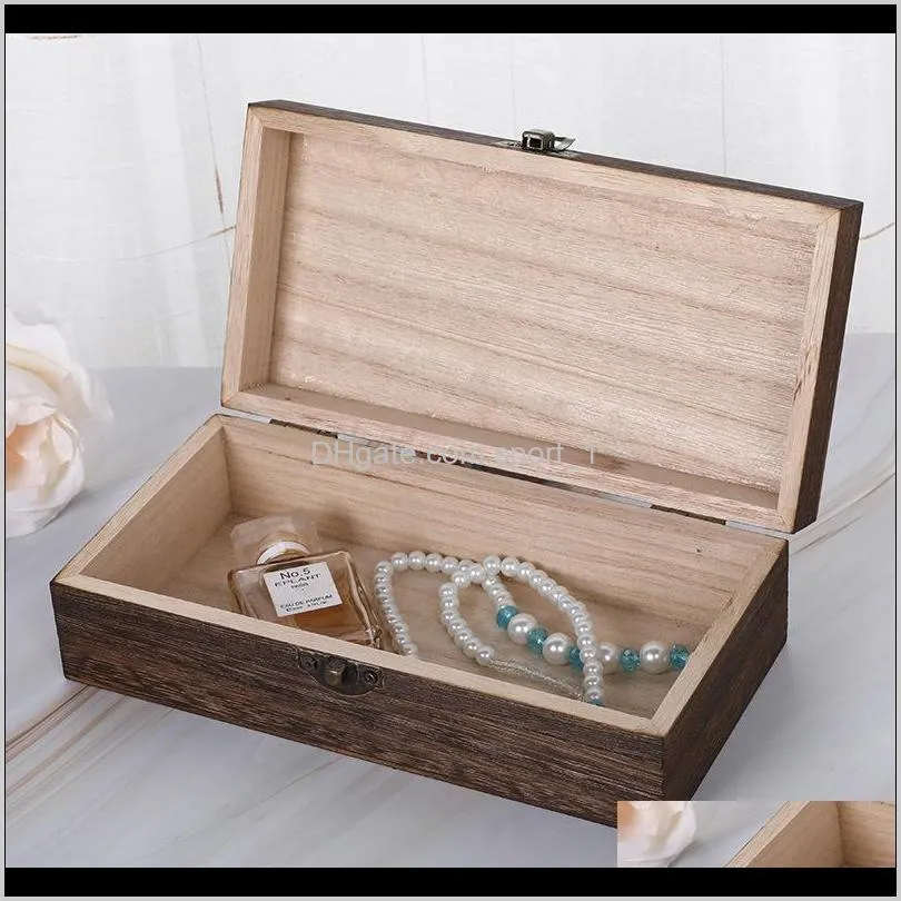 large wooden storage box log color scotch pine rectangular flip solid wood gift box handmade craft jewelry case 20x10x6cm lx3007