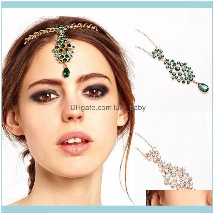 Chic Women Lady Elastic Fashion Crystal Rhinestone Head Chain Jewelry Headband Hairband Hair Band Accessories