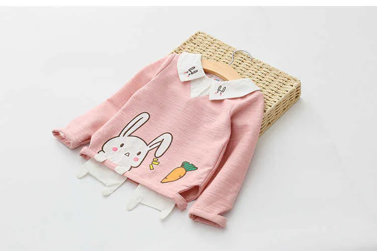  Spring Autumn 2-10 Years Old Children Long Sleeve Cute Patchwork Cartoon Embroidery Baby Kids School Sweatshirts For Girls (10)