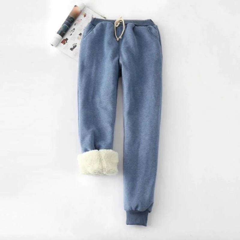 Women Pants Winter Cashmere Harem Warm New 2020 Causal Trousers Women Warm Thick Lambskin Cashmere Pants Female Loose Nice Pant Q0801