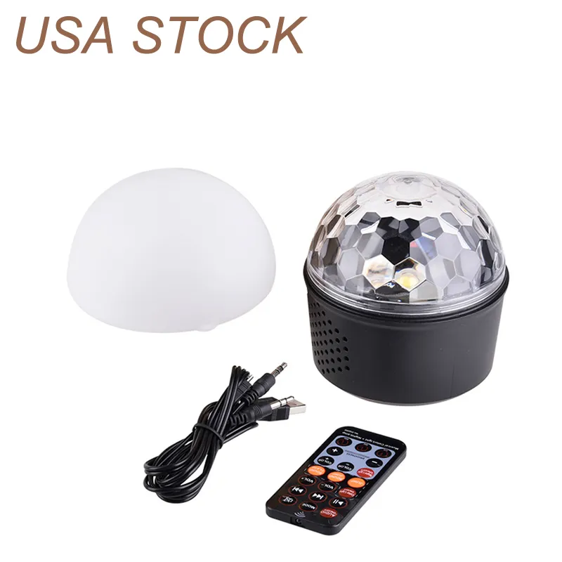 9 Color Bluetooth Stage Lights DJ Rotating LED Effects Crystal Magic Ball Light Sound Activated Lighting with Remote Control MP3 Play and USB for KTV Club Pub Show