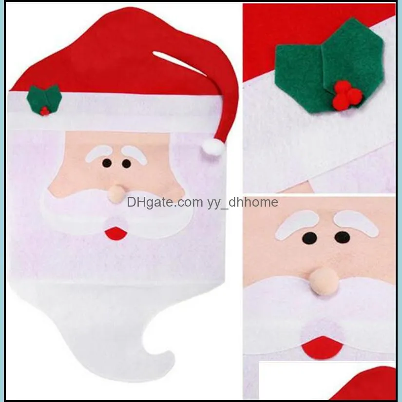 Santa Claus Mrs. Claus Cap Chair Covers Christmas Dinner Table Decoration for Home Chair Back Cover Decoracion Home Garden