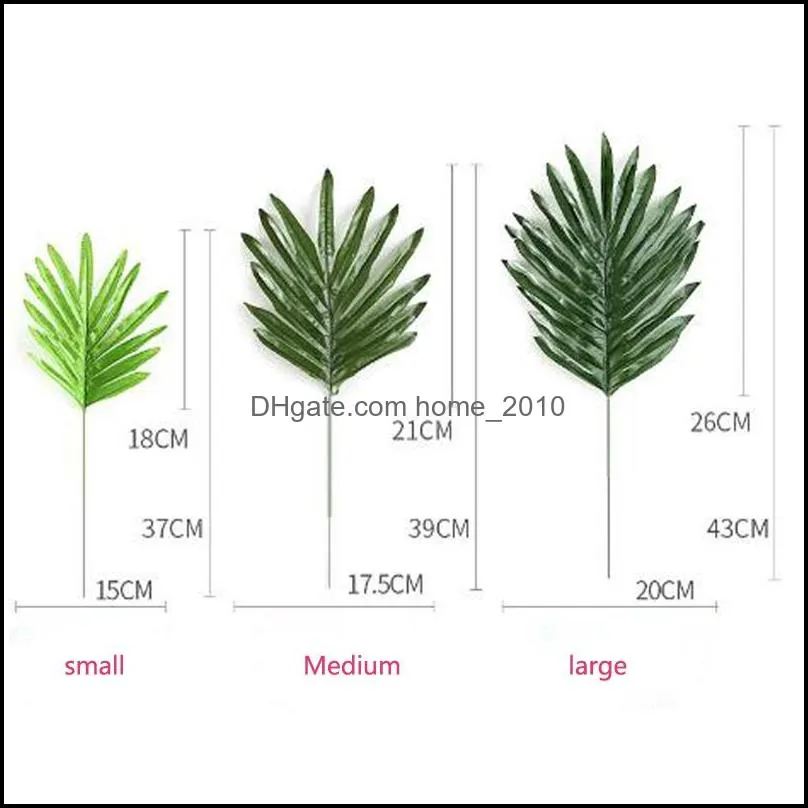Artificial Tropical Palm Leaves Fake Plants Faux Large Palm Tree Leaf Green Greenery for Flowers Arrangement Wedding Home Party Decor