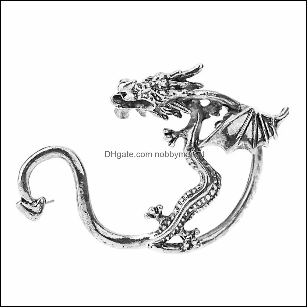 Vintage Gothic Personalized Dragon Ear Cuff For Women Punk Retro Clip on Earrings Fashion Jewelry Gift in Bulk