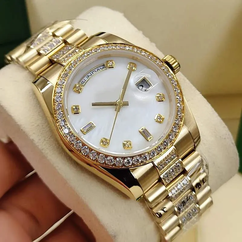 Altri orologi 36mm Orologio meccanico automatico da donna di alta qualità orologi da donna con diamanti orologi da donna daydate fibbia in acciaio inossidabile orologio da polso sportivo impermeabile da donna w