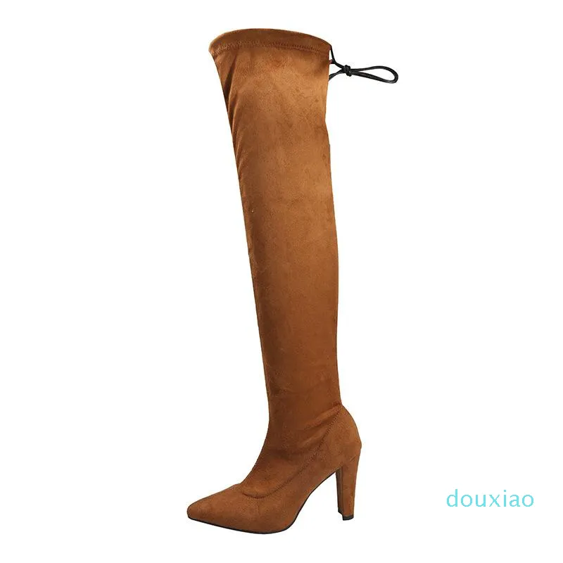 Boots Sexy Fashion Over-the-knee Women's Long Pointed Toe Thin Elastic