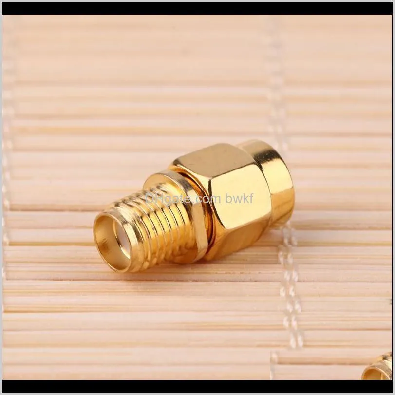 2pcs coaxial rf adapter connector sma female to rp-sma male connect two-way radio audio video and test equipment