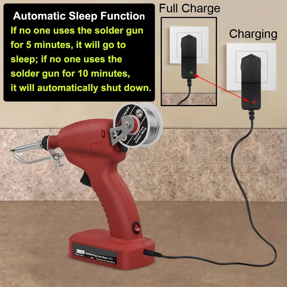 Outros EQUIPAMENTOS DE SOLDAGEM EU / US 80W DC 12 V Li-ion Recarregável Ferro de Solda Automático de Ferro de Solda Automático Dentável