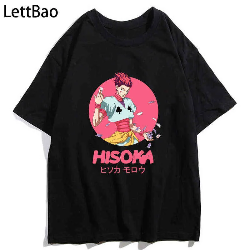 Hisoka Morow Hunter X Hunter Sommar T-shirts Rolig Manga Feitan Gon Freecs Killua Toppar Streetwear Fashion Short Sleeve Tshirts Y220208