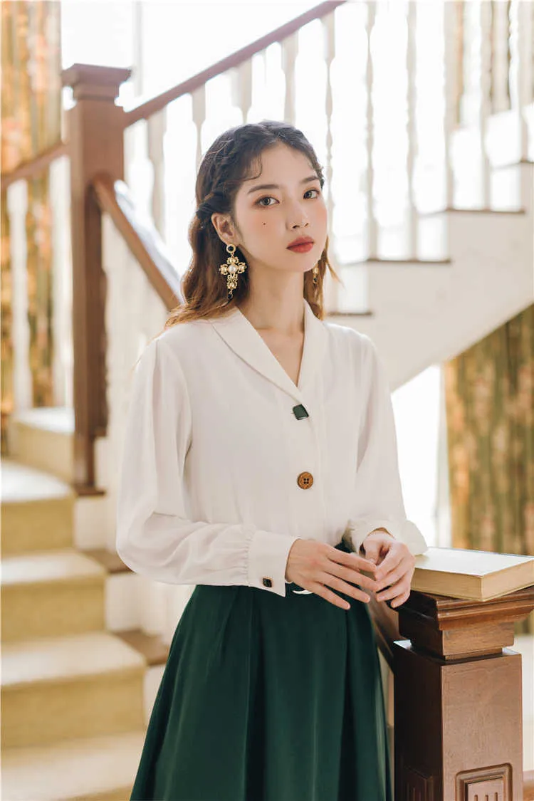 Spring Women's Full Sleeve long skirt with Shirt and Top Set - Shirt and Blouse, Green Mid-calf - Style 210603 Spring Women's Full Sleeve long skirt with Shirt and Top Set - Shirt and Blouse, Green Mid-calf - Style 210603
