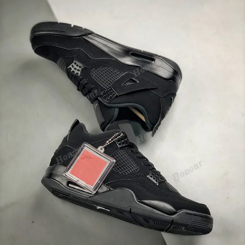 2021 Najwyższej jakości Jumbman 4 Black Cat Basketball Shoes Classic Design 4S Running Sneakers Men Sport Trenerzy z pudełkiem.