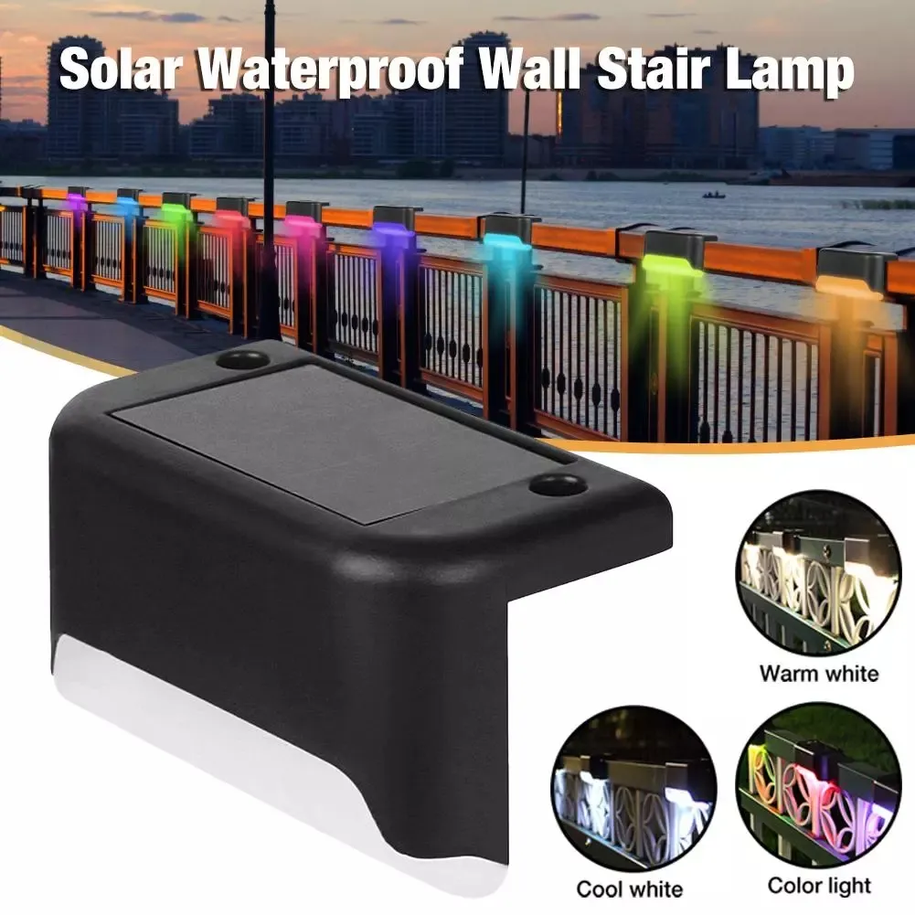 LED Solar Stair Lamp IP65 Waterproof Outdoor Garden Pathway Yard Fence Night Light