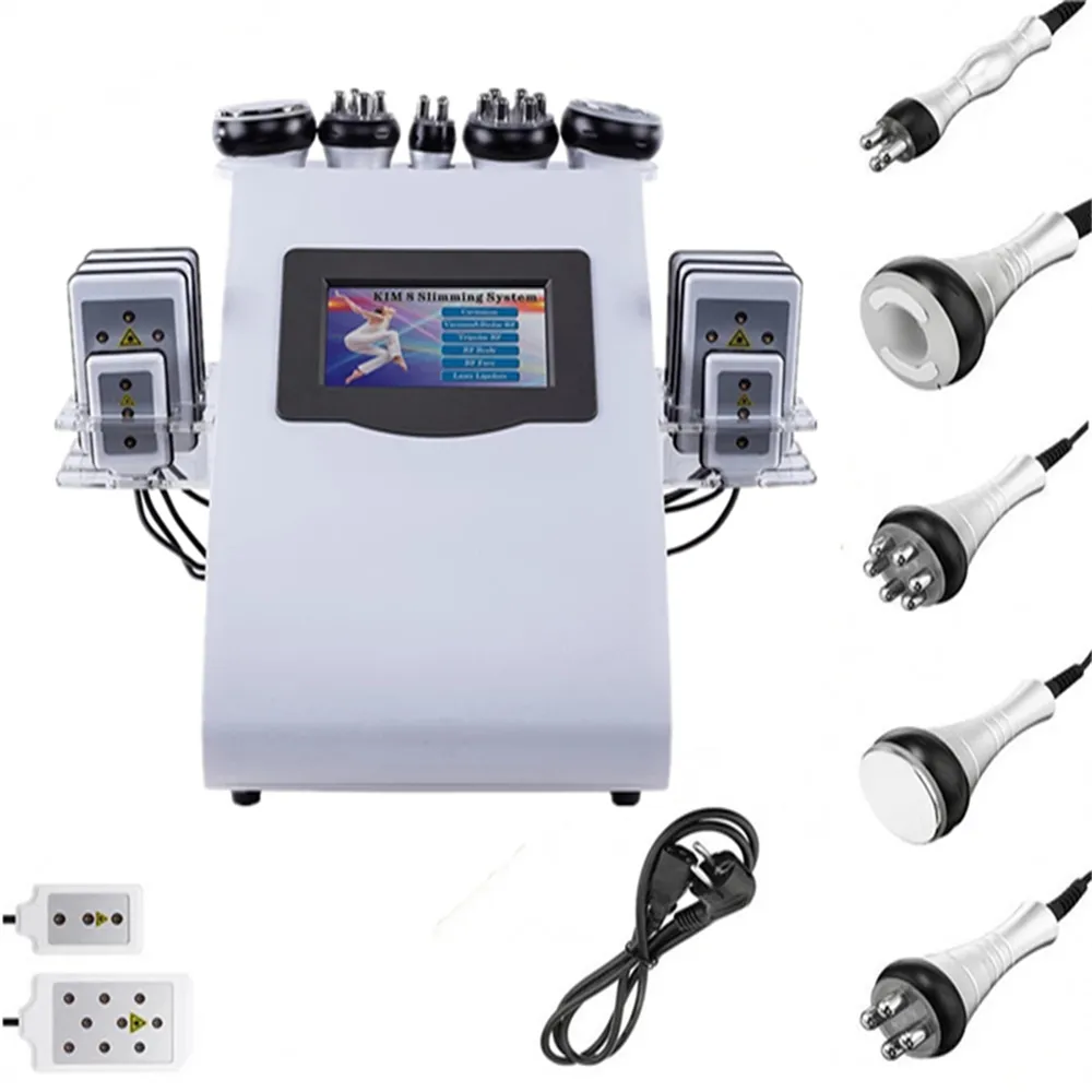 Newset 6in1 초음파 Cavitation RF 다이오드 Lipo 레이저 슬리밍 진공 바디 셀룰 라이트 라디오 주파수 지방 손실 아름다움 아름다움 장비