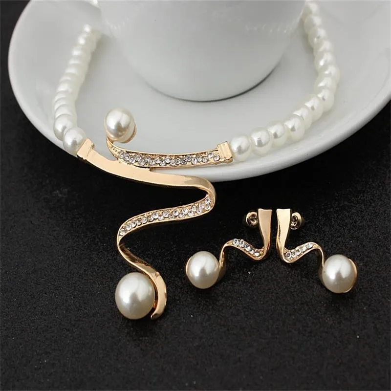 Earrings & Necklace Bijoux Femme High-end Classic Fashion Woman Pearl Set Mother's Day Gift For Women Birthday Kpop Jewelry