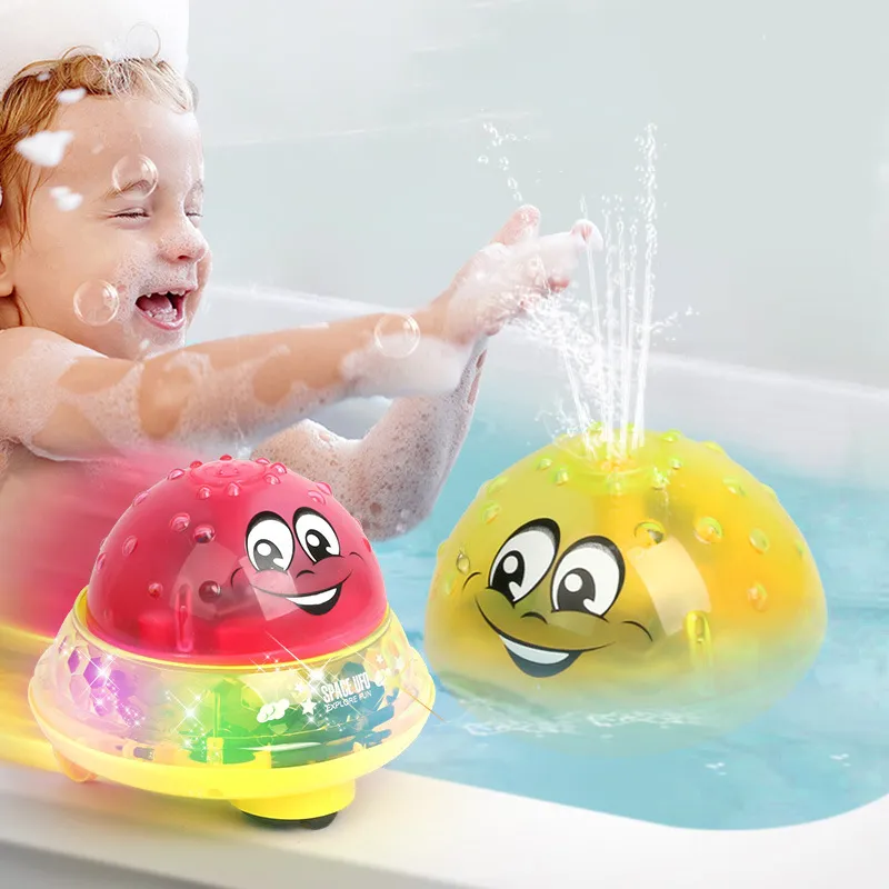 Cool Bath pillows Toys Spray Water Light Rotate with Shower Pool Toys for Children Toddler Swimming Party Bathroom LED