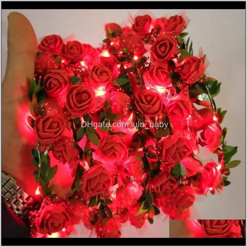 sss colorful christmas party glowing wreath halloween crown flower headband women girls led light up hair wreath hairband garlands