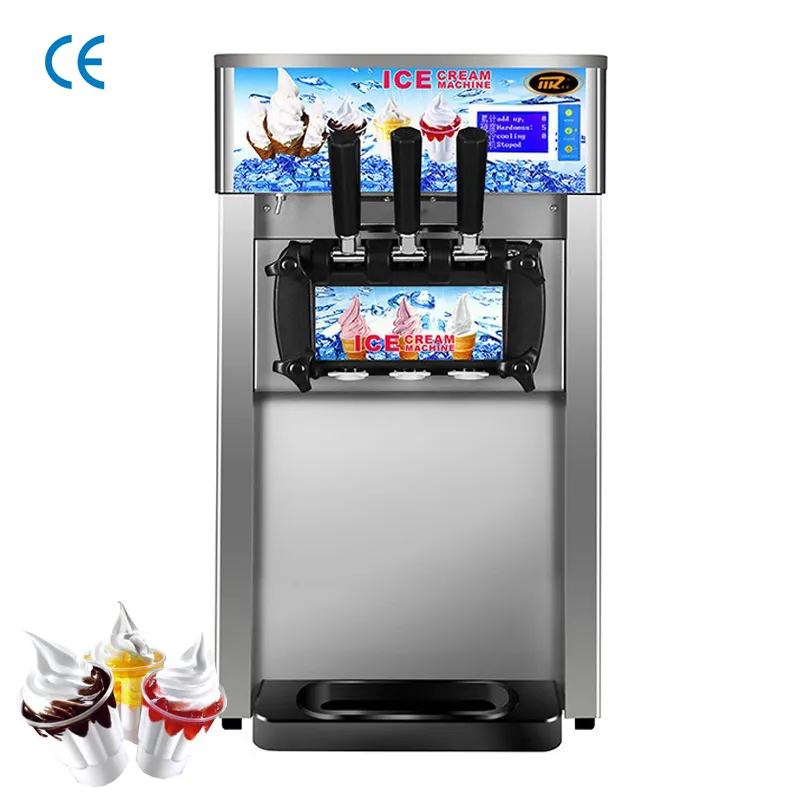 Sundae Soft Serve Ice Cream Machine With 3 Flavors