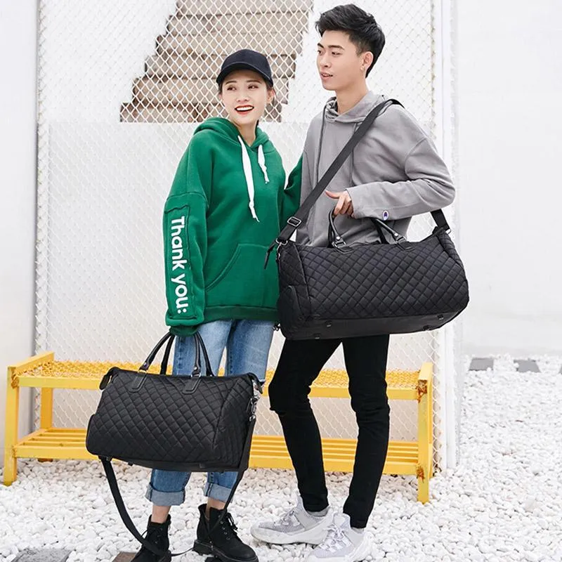 Duffel Bags Mens Fashion Plaid Travel Bag Versatile Women Duffle