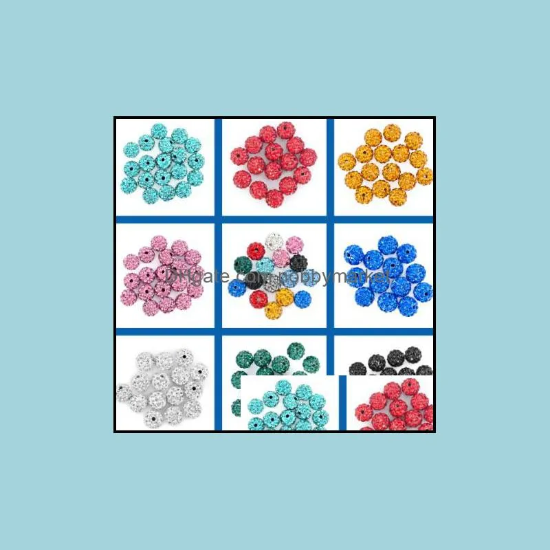 Perles en cristal Lâche Bijoux 100pcs / Lot Fasion 10mm Mixe MTI MTI Color Baller Baller Baller Bracelet Perles de collier. Lot! Strass bricolage spacer goutte livraison