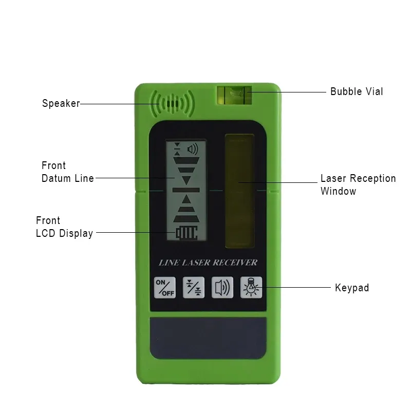 Récepteur de faisceau laser 5 8 12 Niveau laser de lignes vertes ou rouges