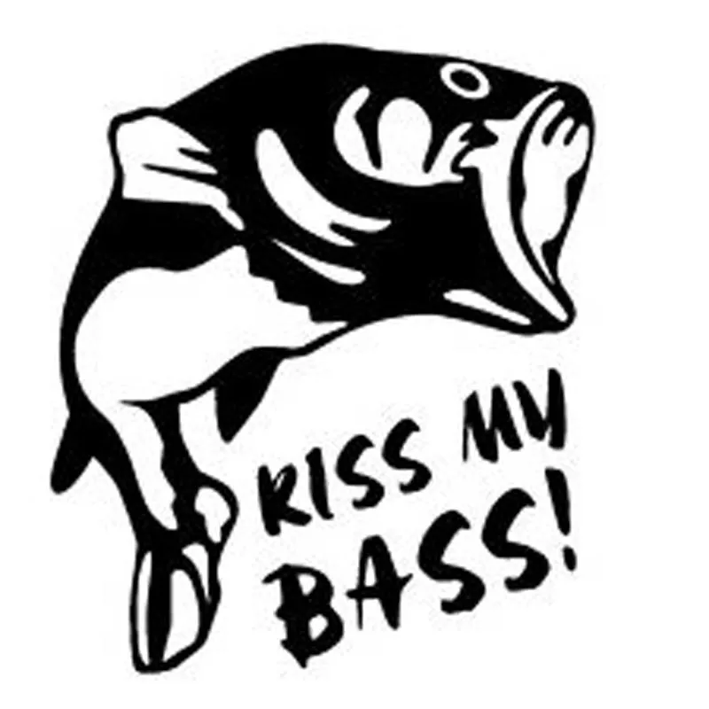 12.4CM*14.5CM Vinyl Decal Kiss My Bass Truck Sticker Funny Car Boat Fishing  For Auto Vehicle Detailing Car Stickers C8 0088 From Mimi3, $1.2