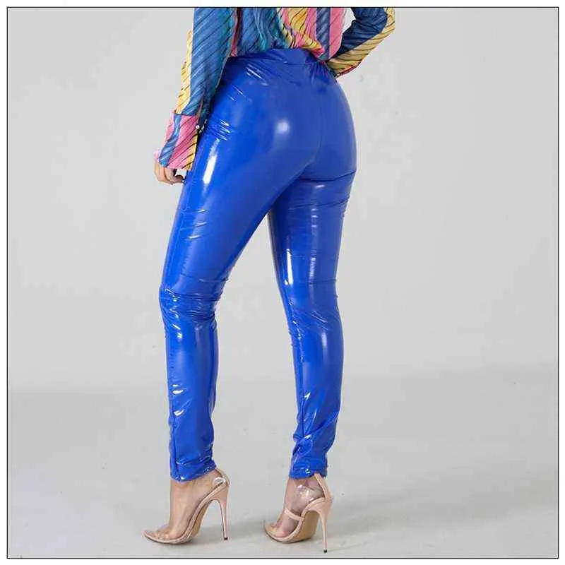 Royal blue latex pants store