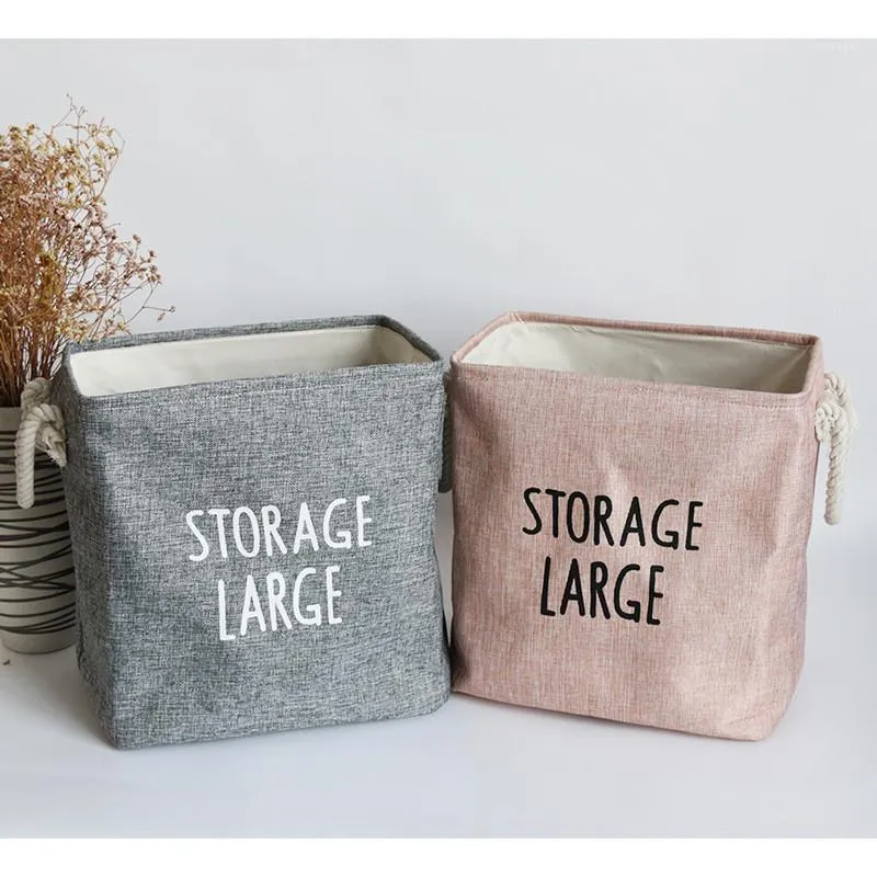 Foldable Large Size Cotton Linen Home Storage Basket Life Clothing Toy Clothesp Thicken Bags