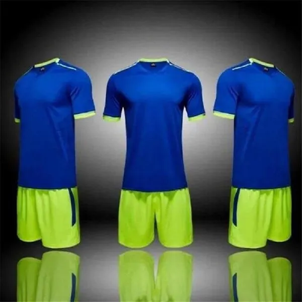 mode 11 ensembles de maillots vierges de l'équipe, personnalisés, le football d'entraînement porte des manches courtes en cours d'exécution avec des shorts 02