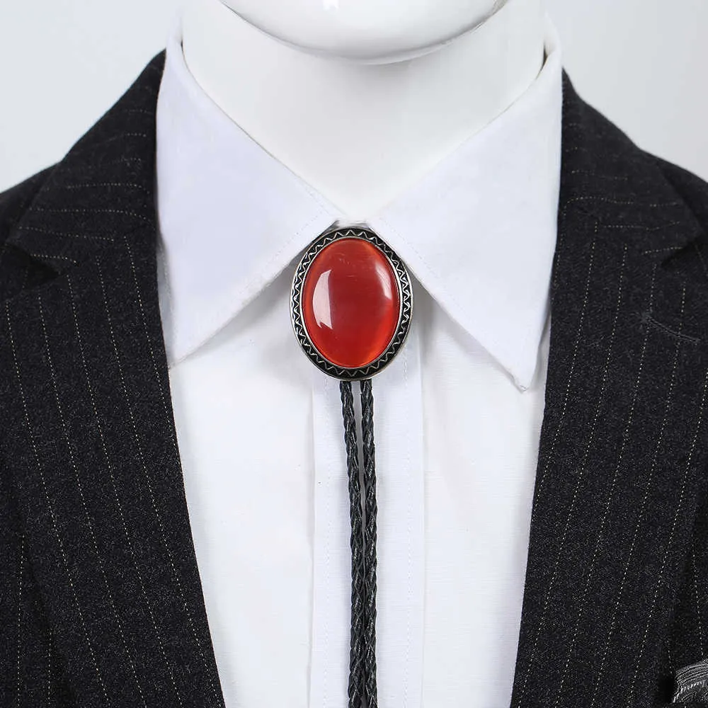 Bolo Ties Western Bolo Tie Denim Bolo Tie Point Opal Knot Bow Tie Suit Shirt Fitting Chain Necklace Bolo HKD230719