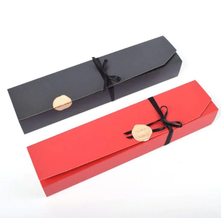 500pcs boîte de papier de chocolat de mode noir rouge fête chocolat-cadeaux boîtes d'emballage pour les fournitures d'anniversaire de Noël de la Saint-Valentin SN5640