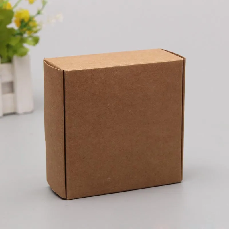 Small Kraft Paper Box Brown Cardboard Handmade Soap Boxes White Craf Gift Packing Black Jewelry Packaging