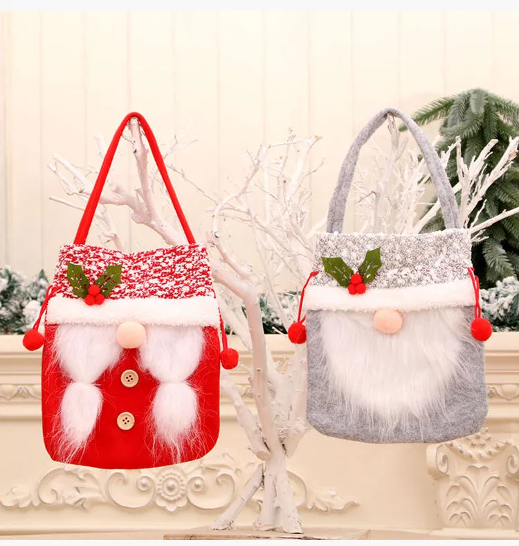 Drawstring Christmas Faceless Doll Gift Storage Cinch Bag Handmade Candies  Candy Bags