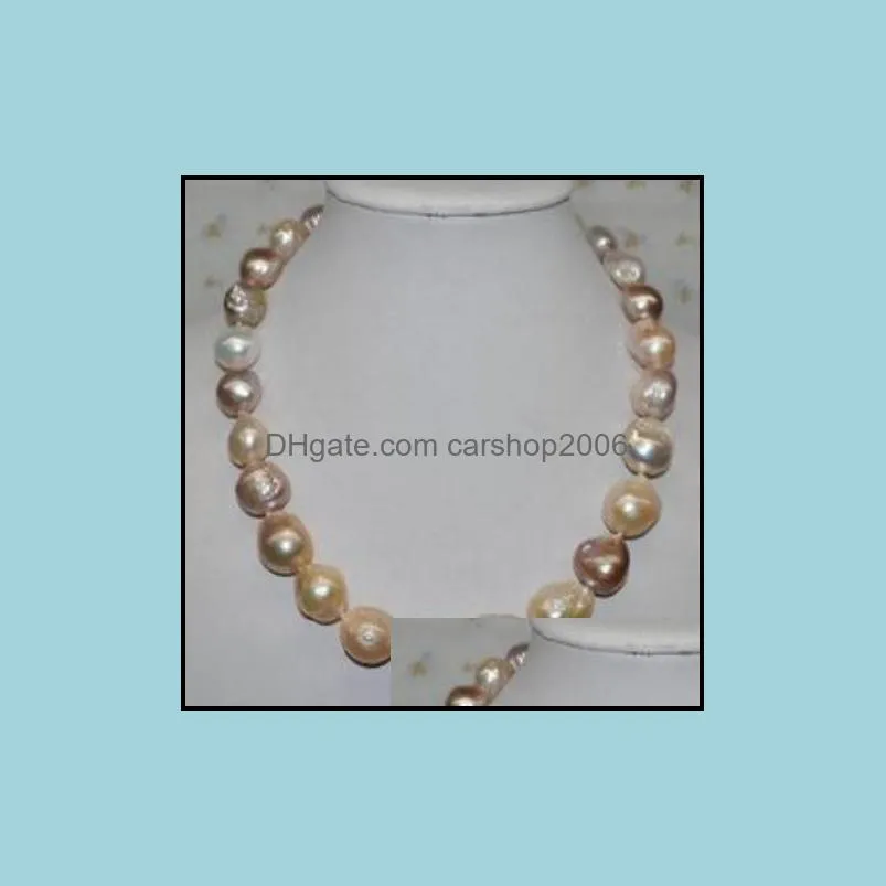 Beaded Necklaces & Pendants Jewelry Classic 11-1M Natural Pearl Necklace South Sea Baroque Gold 18Inch 14K Clasp Drop Delivery 2021 9Zh81