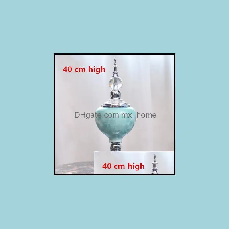 European Luxury Crystal Glaze Ceramic Craft Desktop Wedding Gift Home Furnishing Decoration Ornament Livingroom Porch Fig