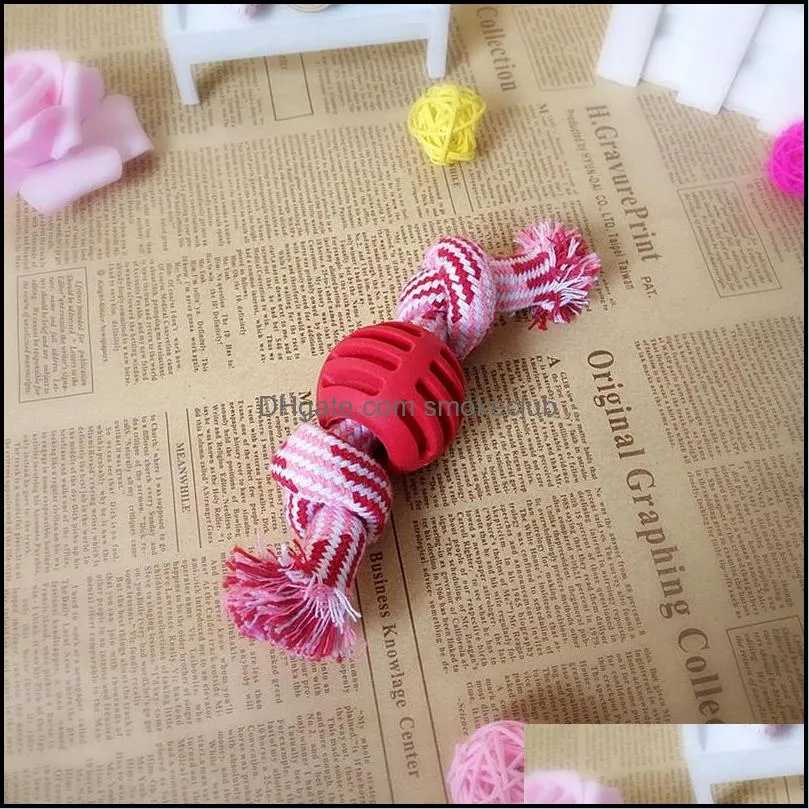 Cat Toys High Quality Bite Resistant Dog Rope Toy Pet Interactive Knot Design Chew Puppy Teething Supplies Favors