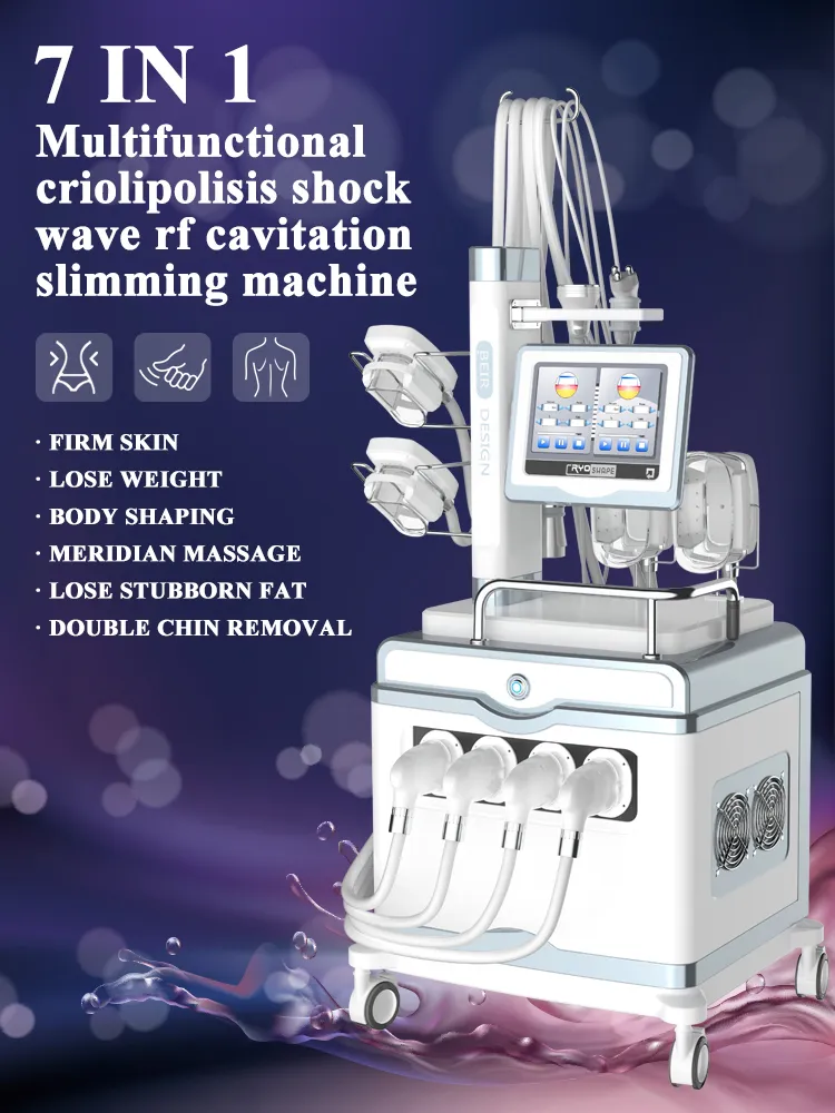 Crolipolisis Cryoterapia Ciała Odchudzanie Fat Freeze Ciśnienie Air Therapy Shockwave Cavitation RF Skóra Dokręcanie bólu Ulga Shock Wave Sprzęt kosmetyczny