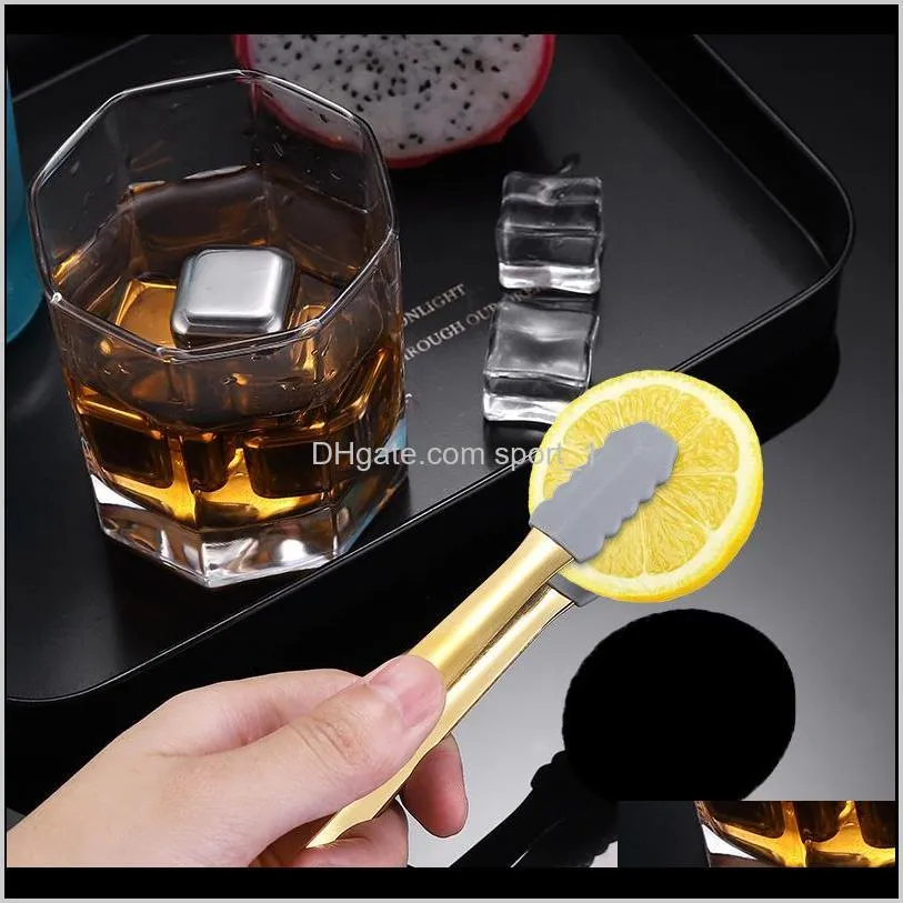 food tong stainless steel ice tongs small sugar tongs cubic sugar nip mini serving tong non slip silicone head 5inch kd1912