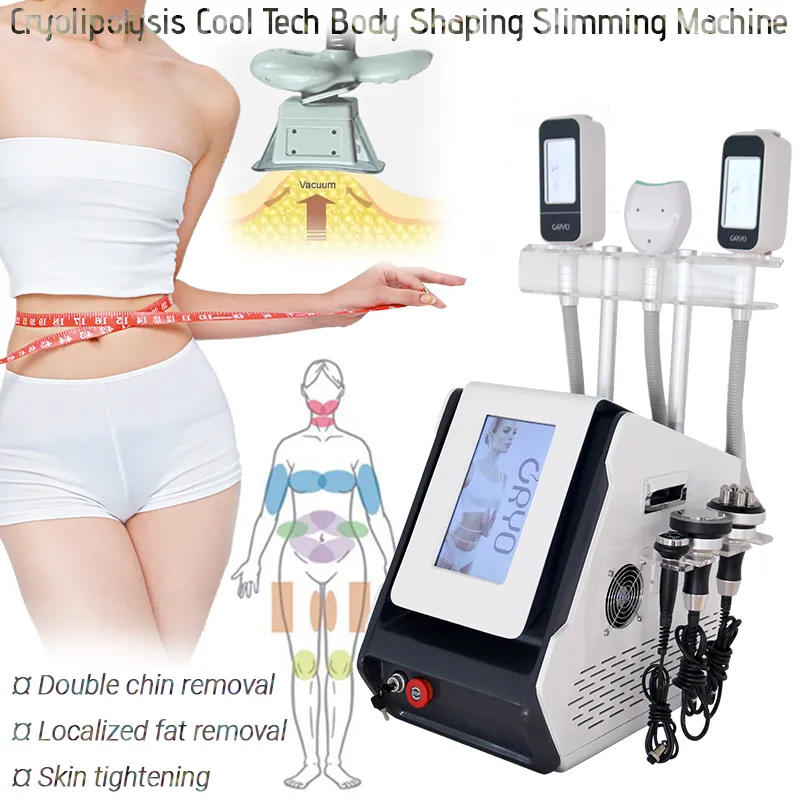 Cryolipolysis Fat Freezing Portable Cryoterapy Slimming Machine med Coolng 360 Cryo Double Chin Handle