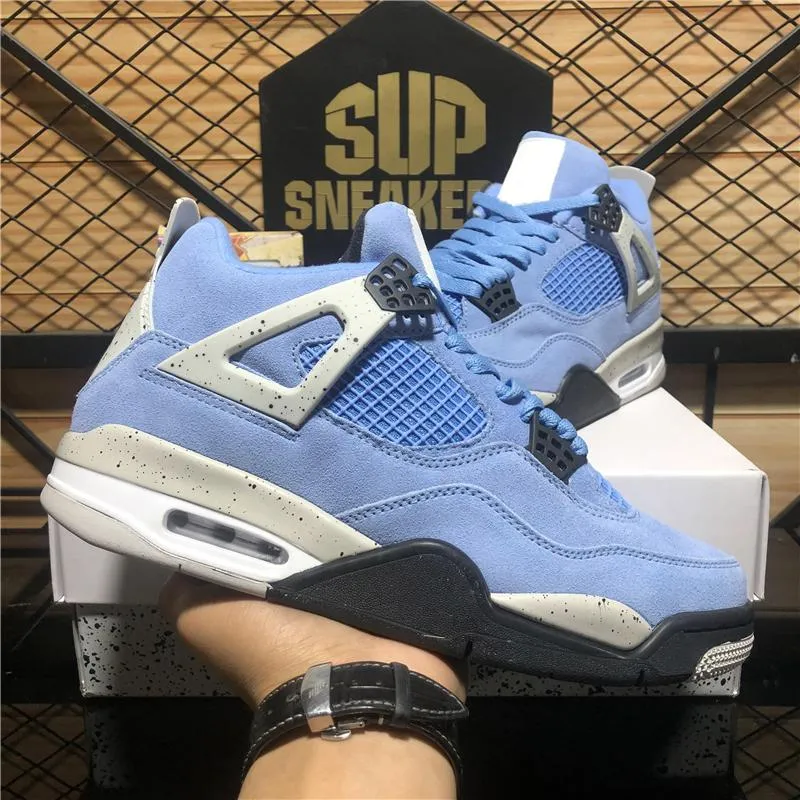 Top Quality Men Women 4s Basketball Shoes Black Cat 4 Cactus Jack Oreo Universitys Blue Sneaker Sail Kaws Purple Metallic Bred Tech White Designers Sneakers with Box