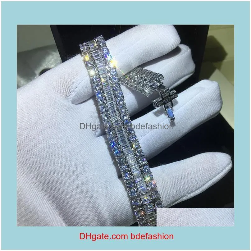 20 Style Sparkling Luxury Jewelry 925 Sterling Silver Multi Shape White Topaz CZ Diamond Gemstones Women Wedding Bracelet For Lover