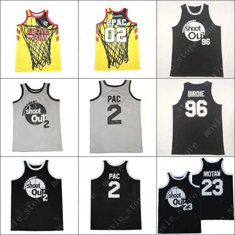 Herren -Turnier schießen das Basketballtrikot über dem Rand 1994 Pac 2 Birdmen 23 Tupac Shakur Birdie 96 genäht