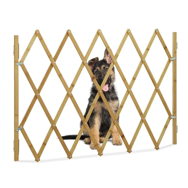 Chenils stylos extensible en bois chien barrière Grille porte pour animaux de compagnie clôture de protection pour la porte d'escalier à la maison 250S