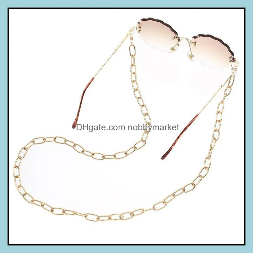 Glasses Chain Straps Metal Lanyard Women Simple Long Lattice Chain For Sunglasses Cords Accessories