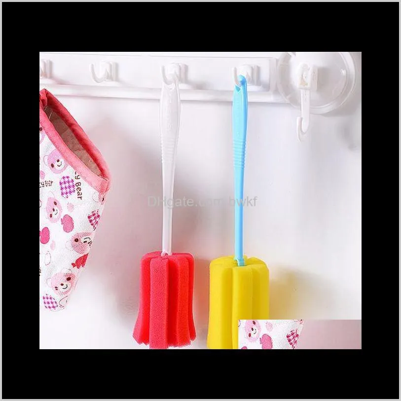 2pcs kitchen cleaning tool sponge brush for wineglass bottle coffe tea glass cup color random