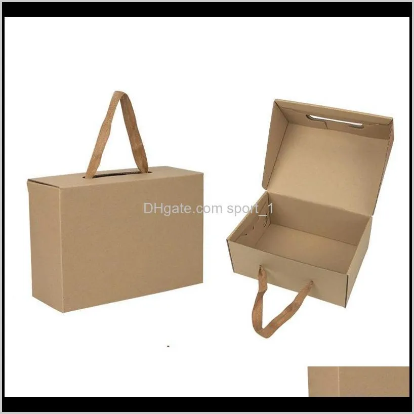 environmentally friendly kraft paper gift box black/brown foldable carton packaging box suitable for clothes shoes lz1940