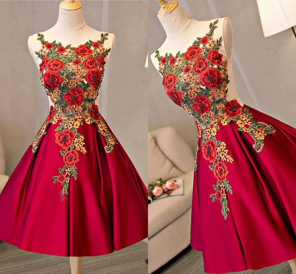 Floral embroidered homecoming dress outlet