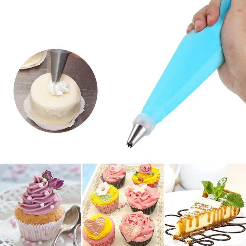 Silicone EVA Pastry Bag DIY Icing Piping Cream Pastry Bag Reusable Kitchen Bake Cake Tool Cake Decorating Tool 3 Sizes Wholesale DH8756