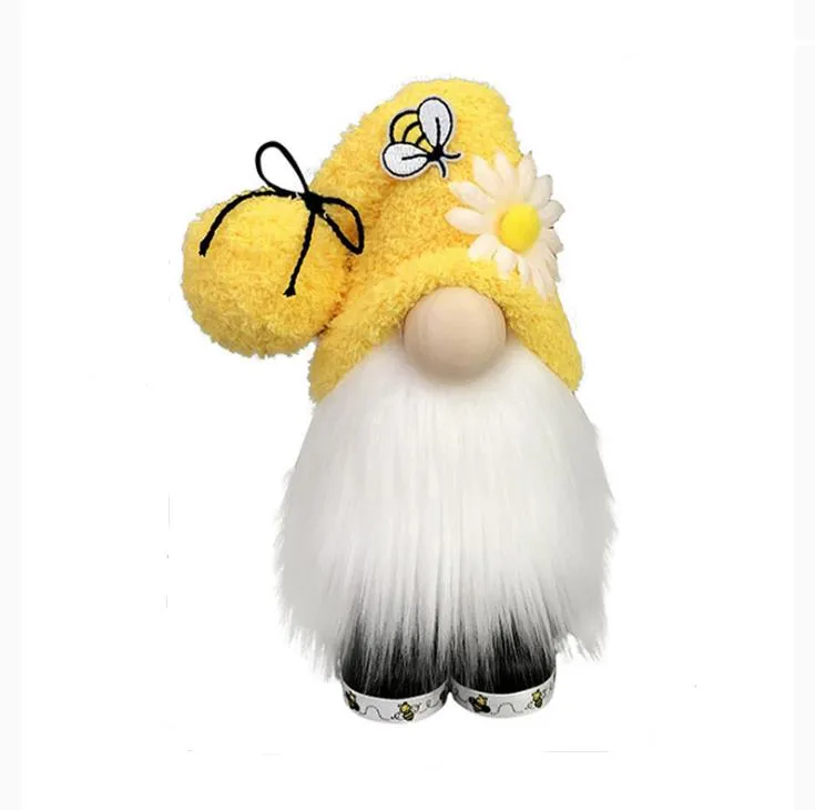 Party Gift Bee Gnomes Plush Spring Elf Gnome Faceless Doll Yellow & Black Plushs Scandinavian Tomte SN2598