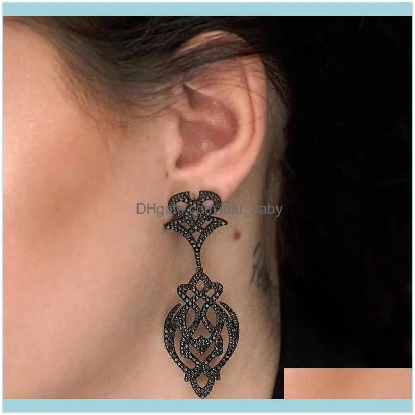 Dangle & Chandelier S925 Sterling Silver Jewelry Copy, Arabesque Earrings For Women Floral Trend Drop Earring