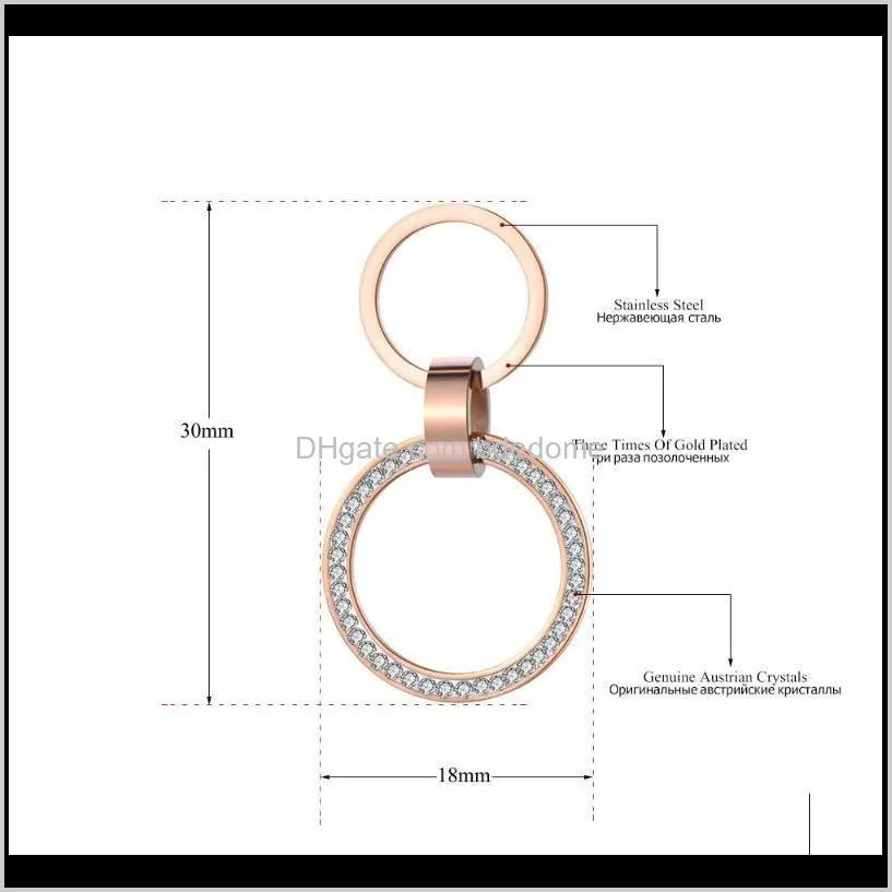 fashion double circle stainless steel stud earrings rose gold handmade clay white crystals ear jewelry for women je19010